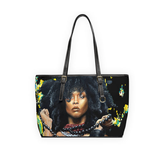 Erykah Badu painted by Lola Buckwald, OG Leather Bag