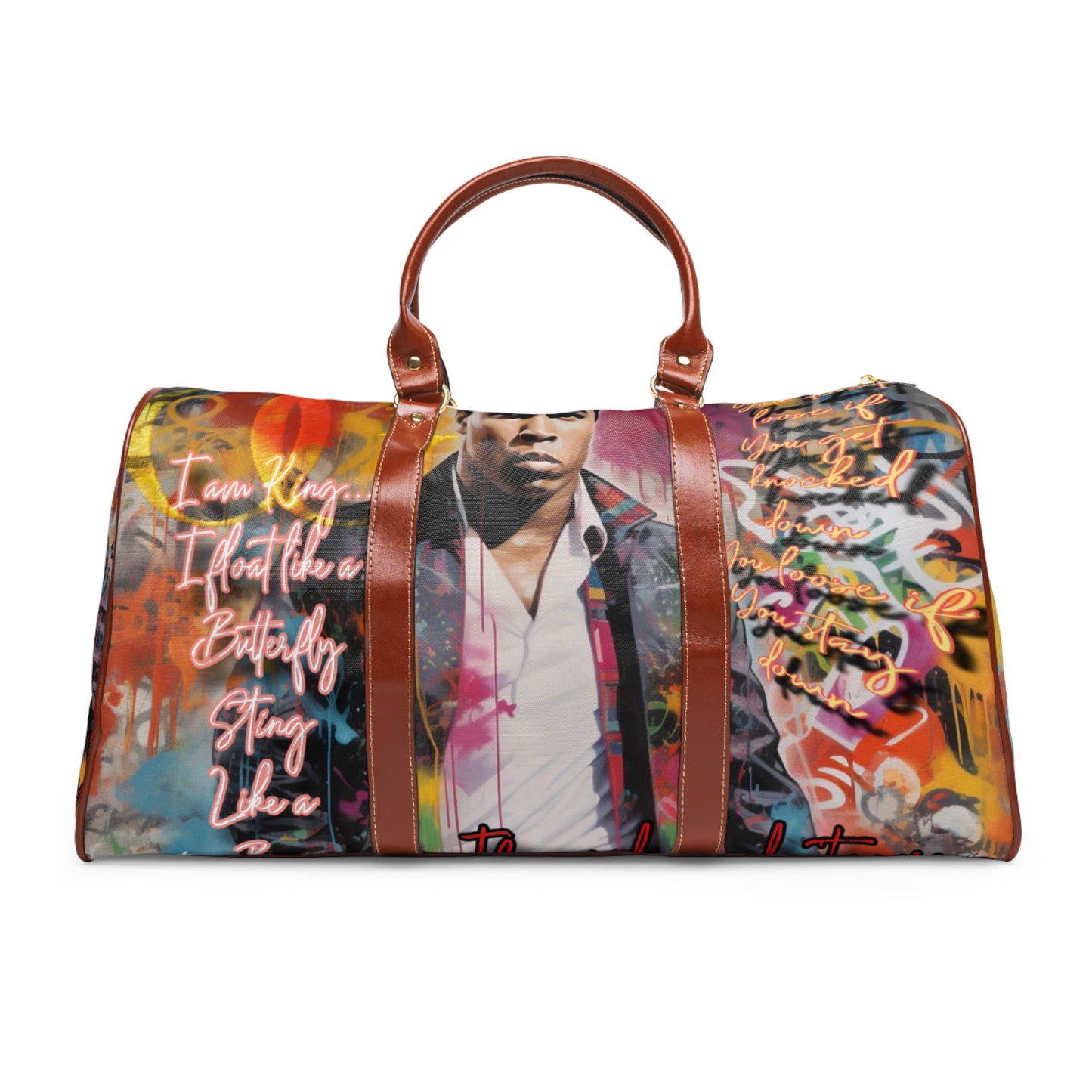 Waterproof Travel Bag: Muhammad Ali and Malcolm X