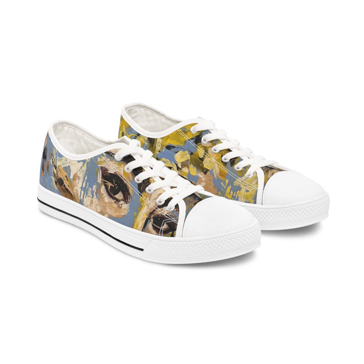 “Stare into my Soul” Women's Low Top OG Sneakers: Original Painting of “Stare into my Soul” by Lola Buckwald