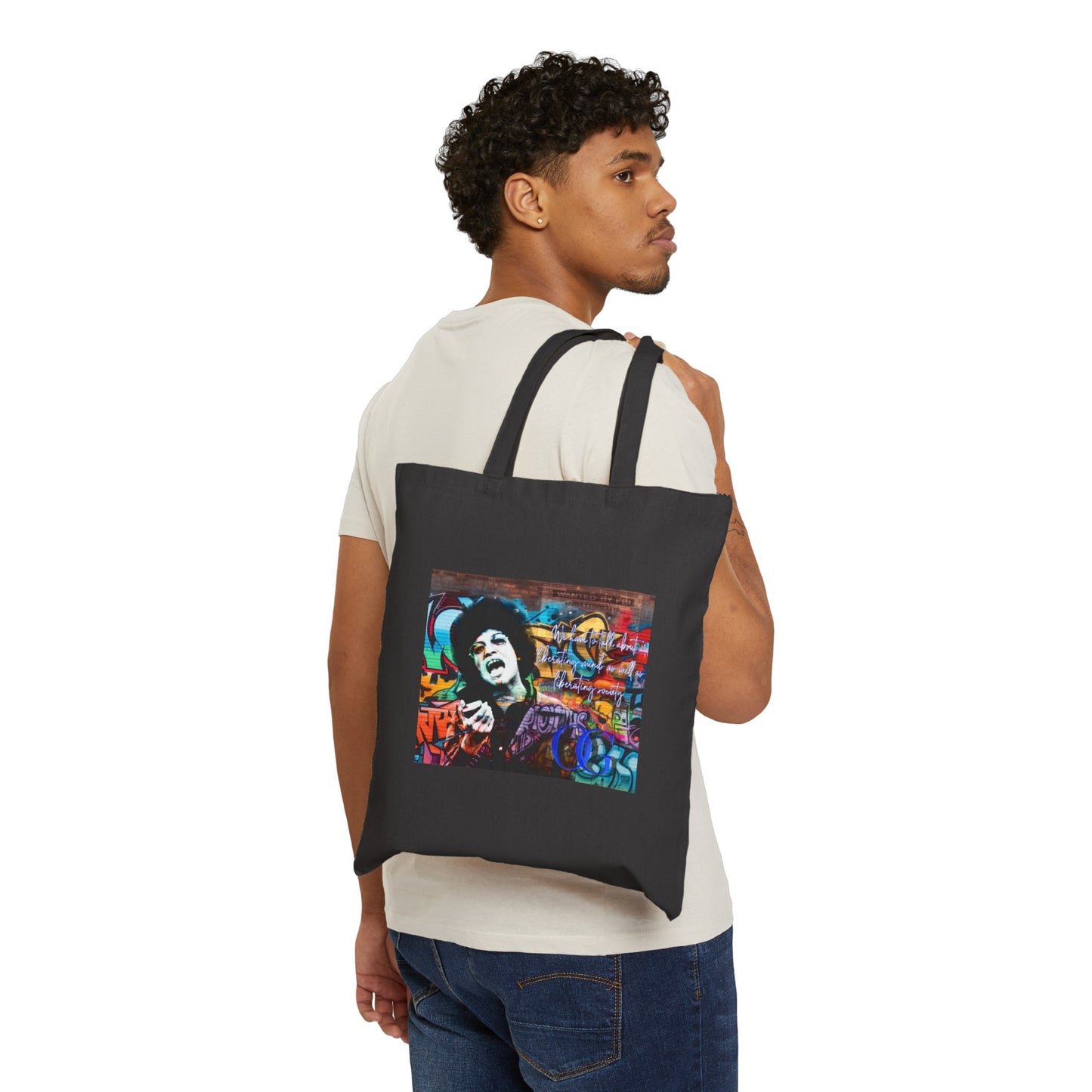 Angela Davis one sided cotton tote