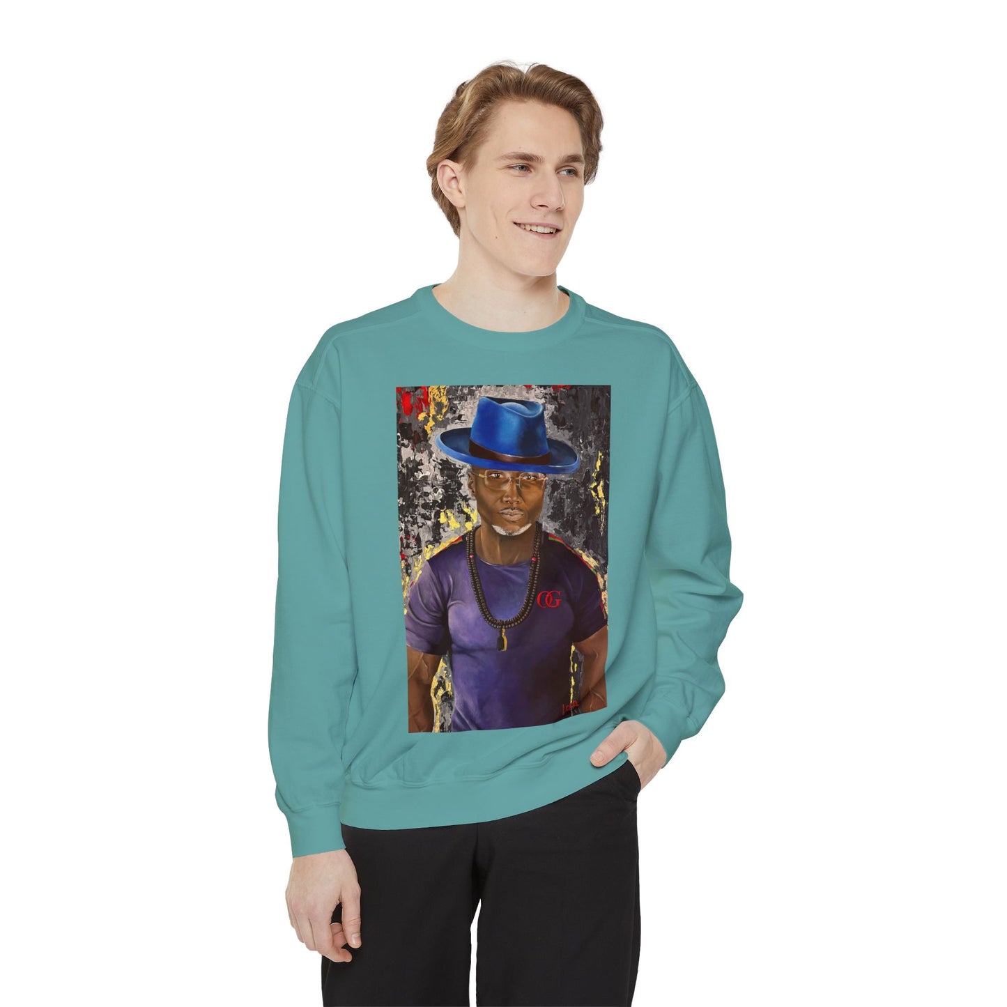 OG painted portrait by Lola Buckwald OG Sweatshirt