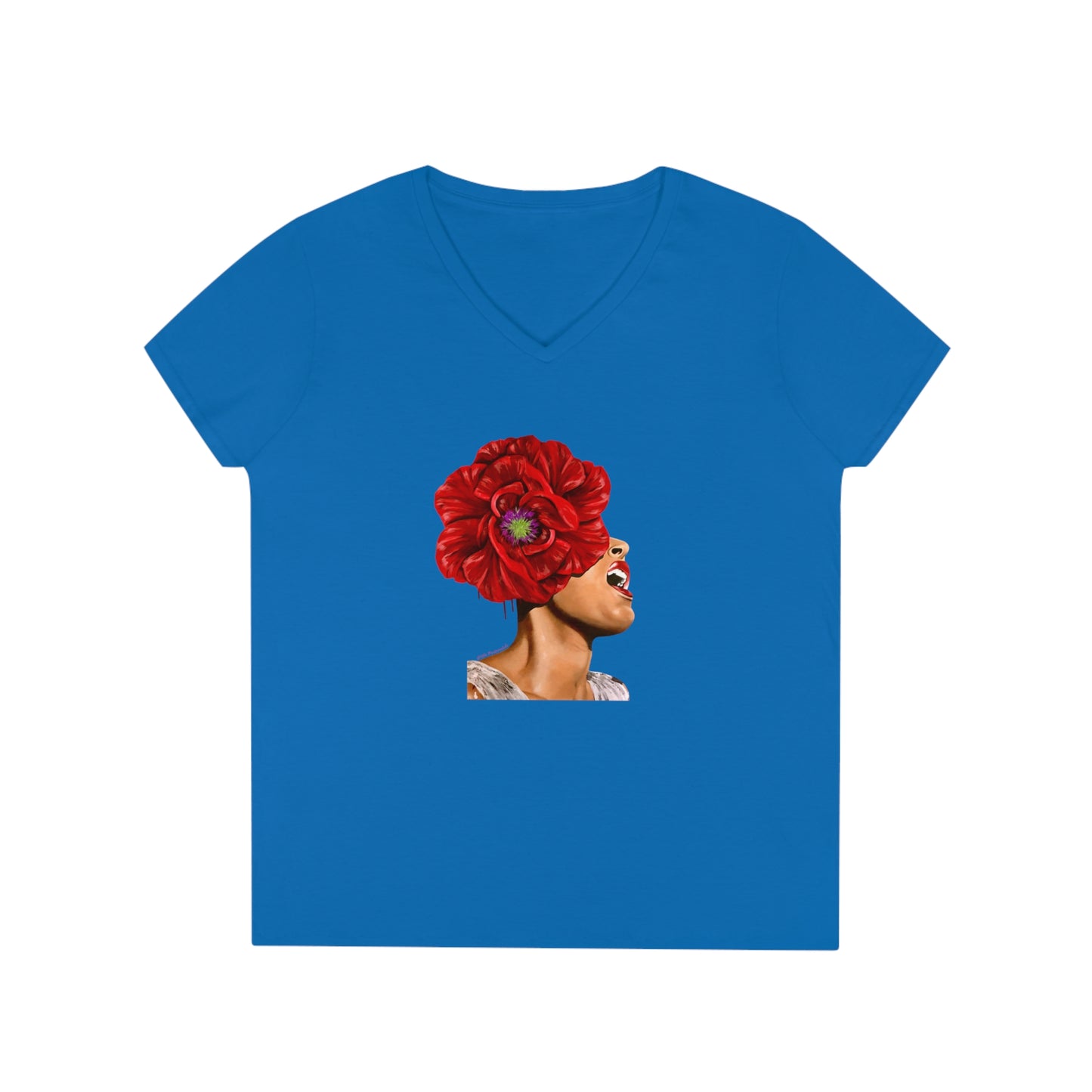 Billie Holiday painted by Lola Buckwald V-Neck OG T-Shirt