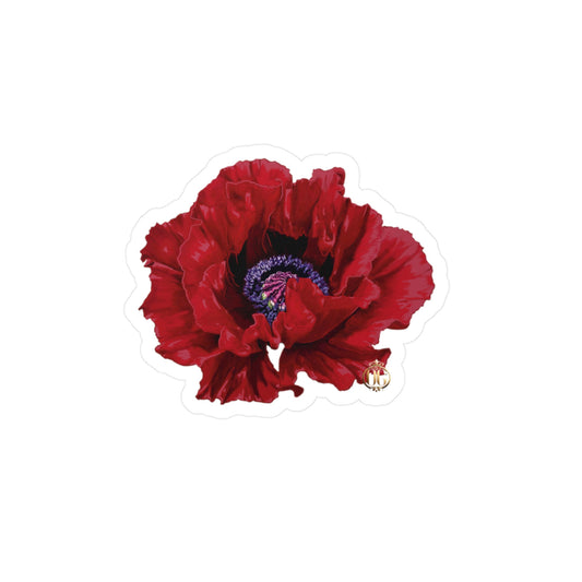 OG Red Poppy drawn by Lola Kiss-Cut Vinyl Sticker