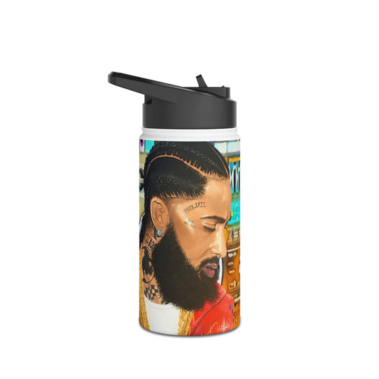 Nipsey Hussle original painting by Lola on OG Stainless Steel Water Bottle, Standard Lid