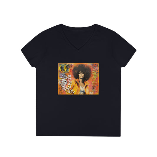 Angela Davis inspired graphic V-Neck OG T-Shirt