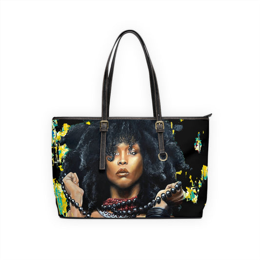 Erykah Badu painted by Lola Buckwald, OG Leather Bag
