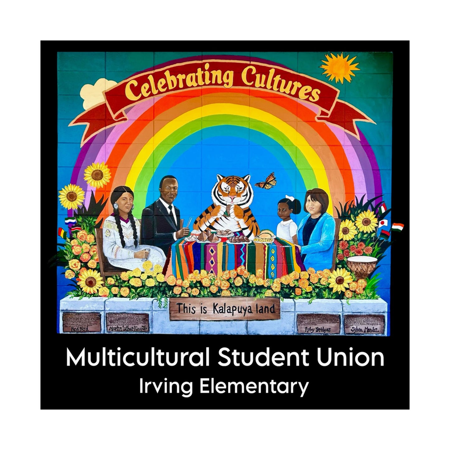 Multicultural Student Union, Irving Elementary Poster — "Celebrating Cultures" Horizontal Matte Print