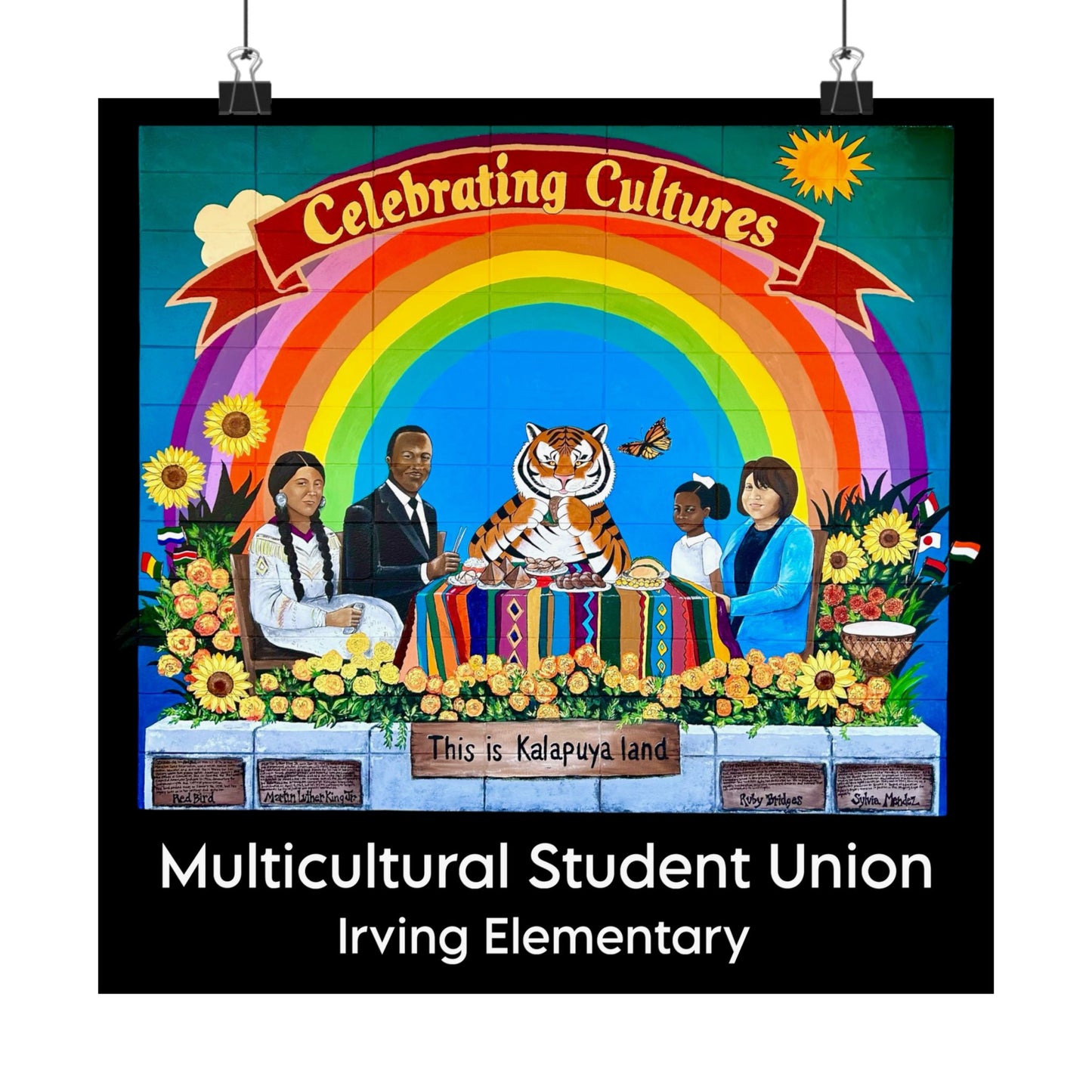 Multicultural Student Union, Irving Elementary Poster — "Celebrating Cultures" Horizontal Matte Print