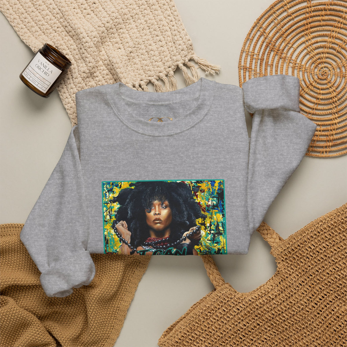 'Put Your Phone Down' OG Sweatshirt with Portrait Art by Lola Buckwald