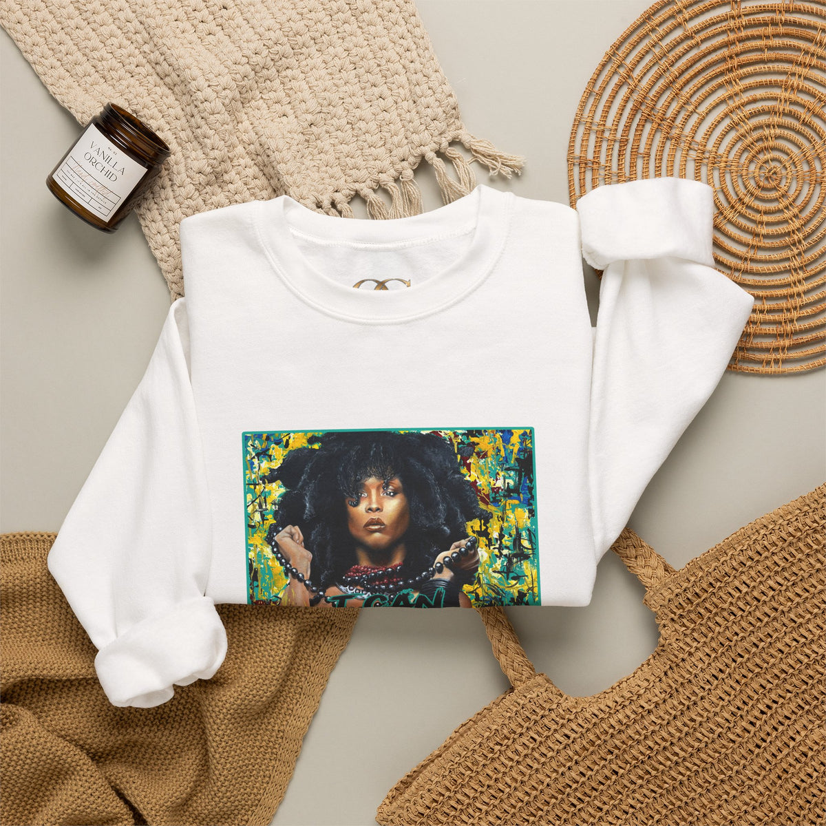 'Put Your Phone Down' OG Sweatshirt with Portrait Art by Lola Buckwald