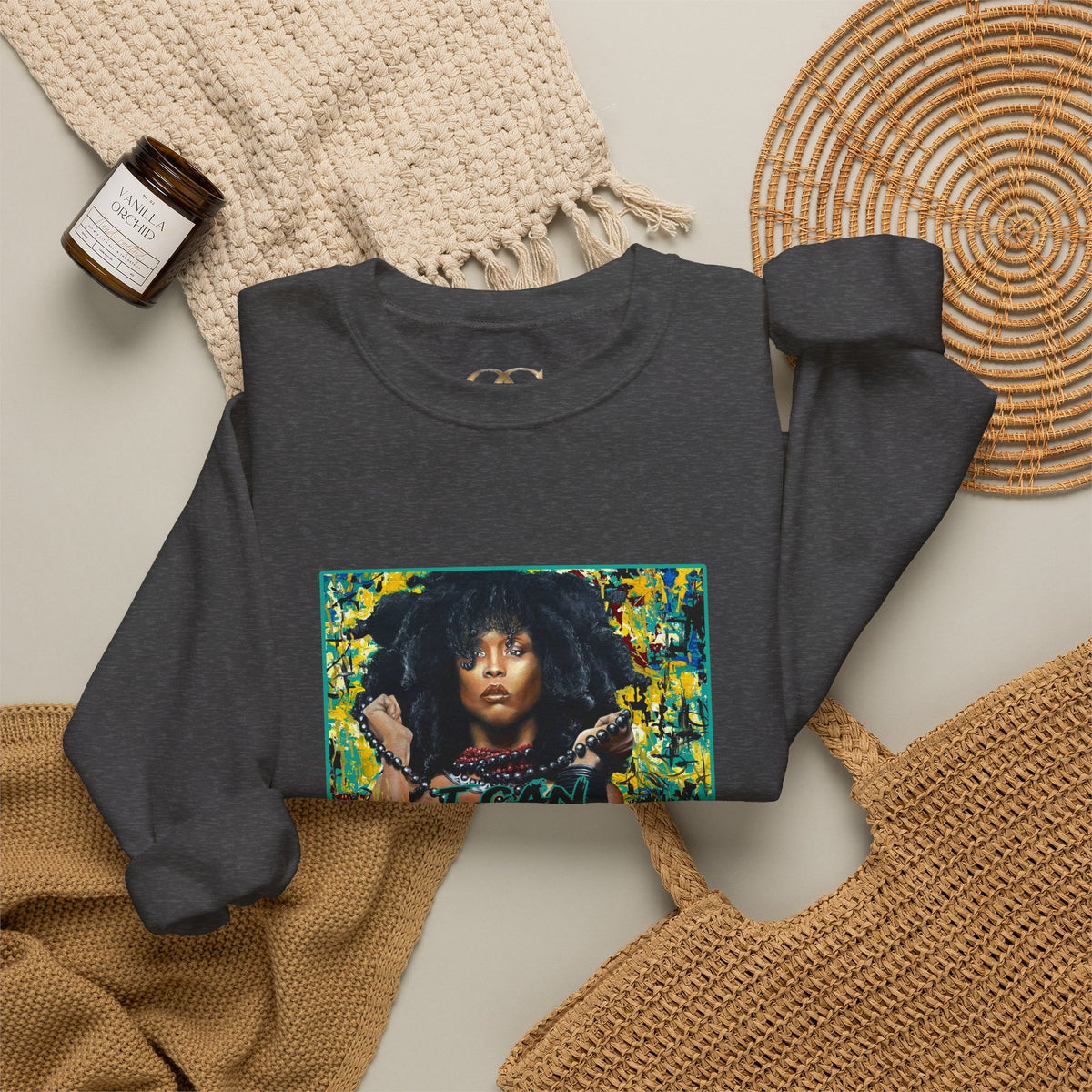 'Put Your Phone Down' OG Sweatshirt with Portrait Art by Lola Buckwald