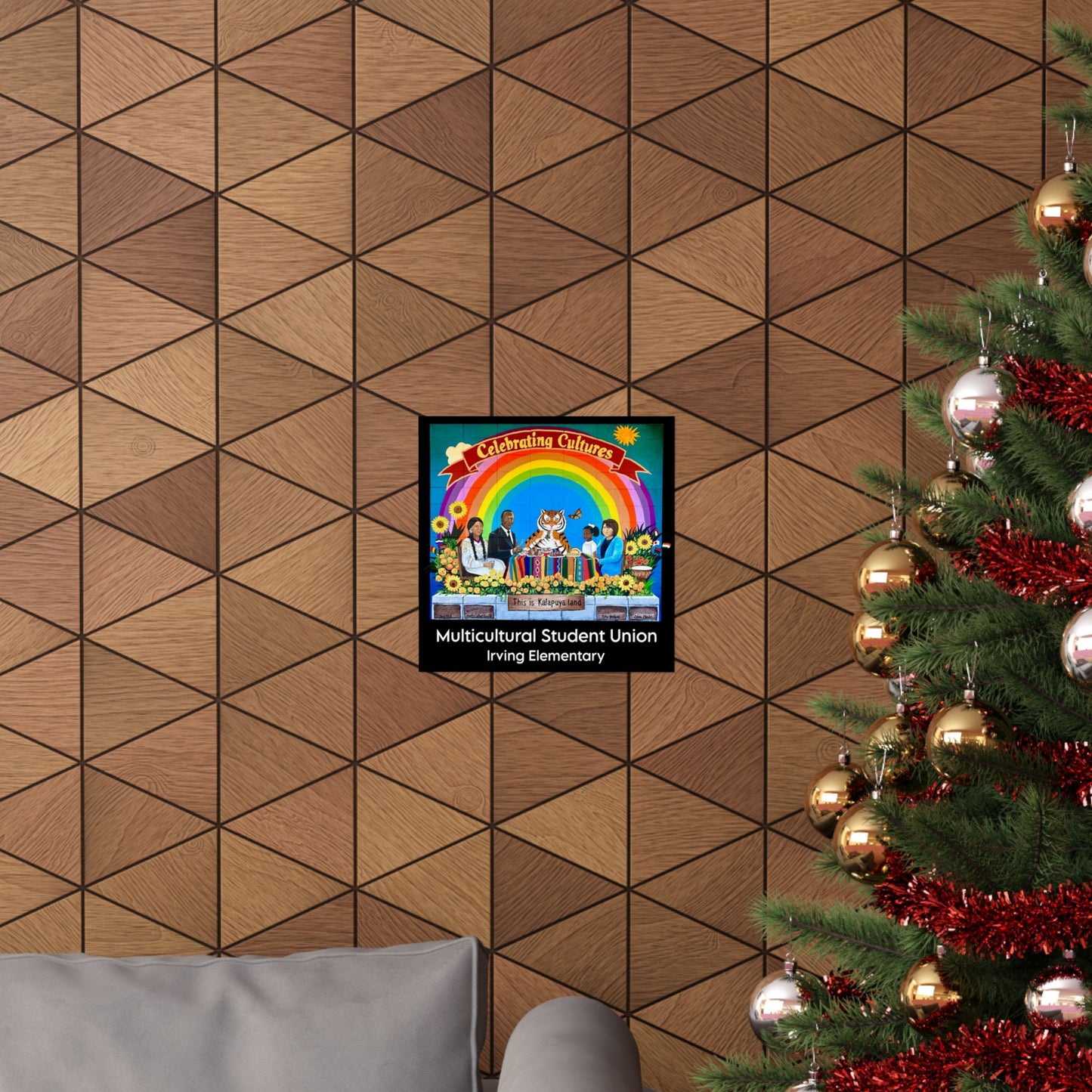 Multicultural Student Union, Irving Elementary Poster — "Celebrating Cultures" Horizontal Matte Print