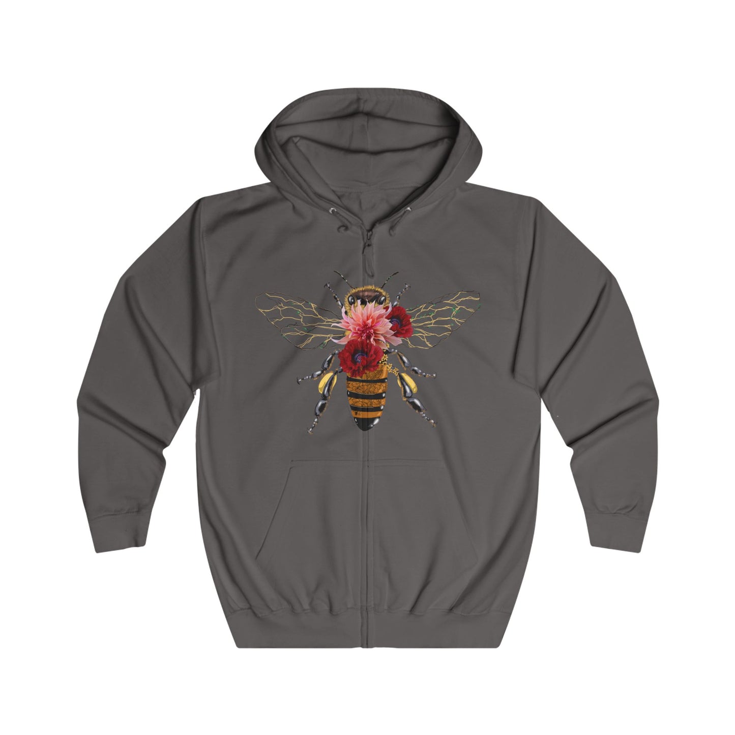 Queen Bee drawing by Lola Buckwald, OG Zip UP Hoodie