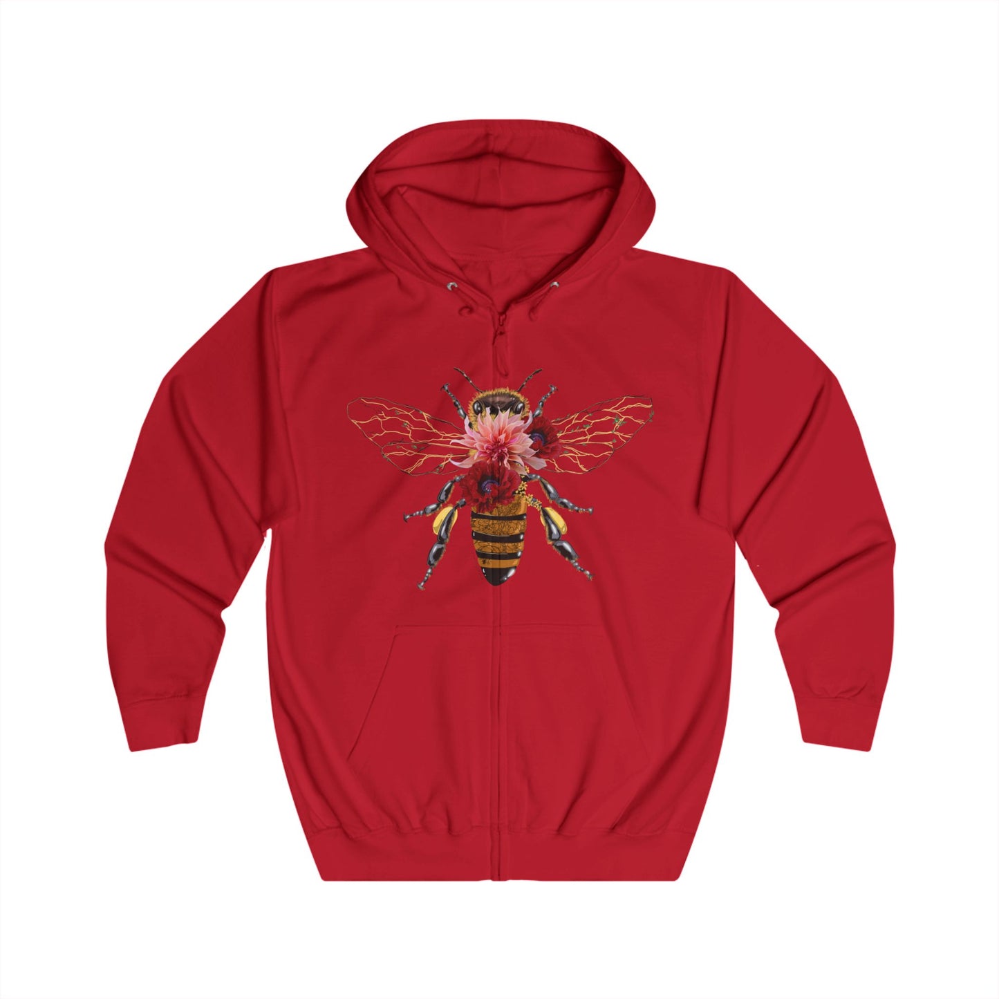 Queen Bee drawing by Lola Buckwald, OG Zip UP Hoodie