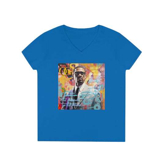 Malcolm X inspired graphic V-Neck OG T-Shirt