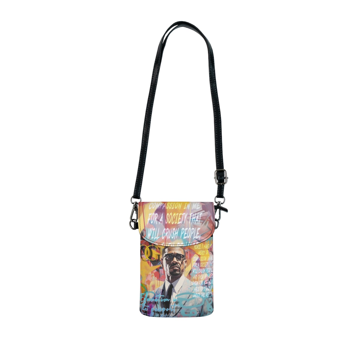 Malcolm X inspired graphic small arm strap OG bag