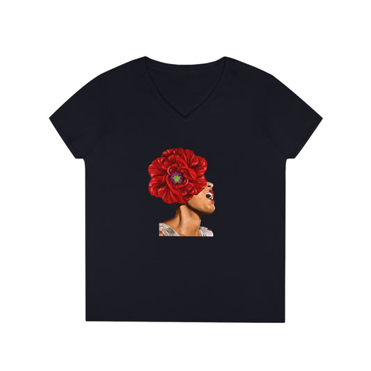 Billie Holiday painted by Lola Buckwald V-Neck OG T-Shirt
