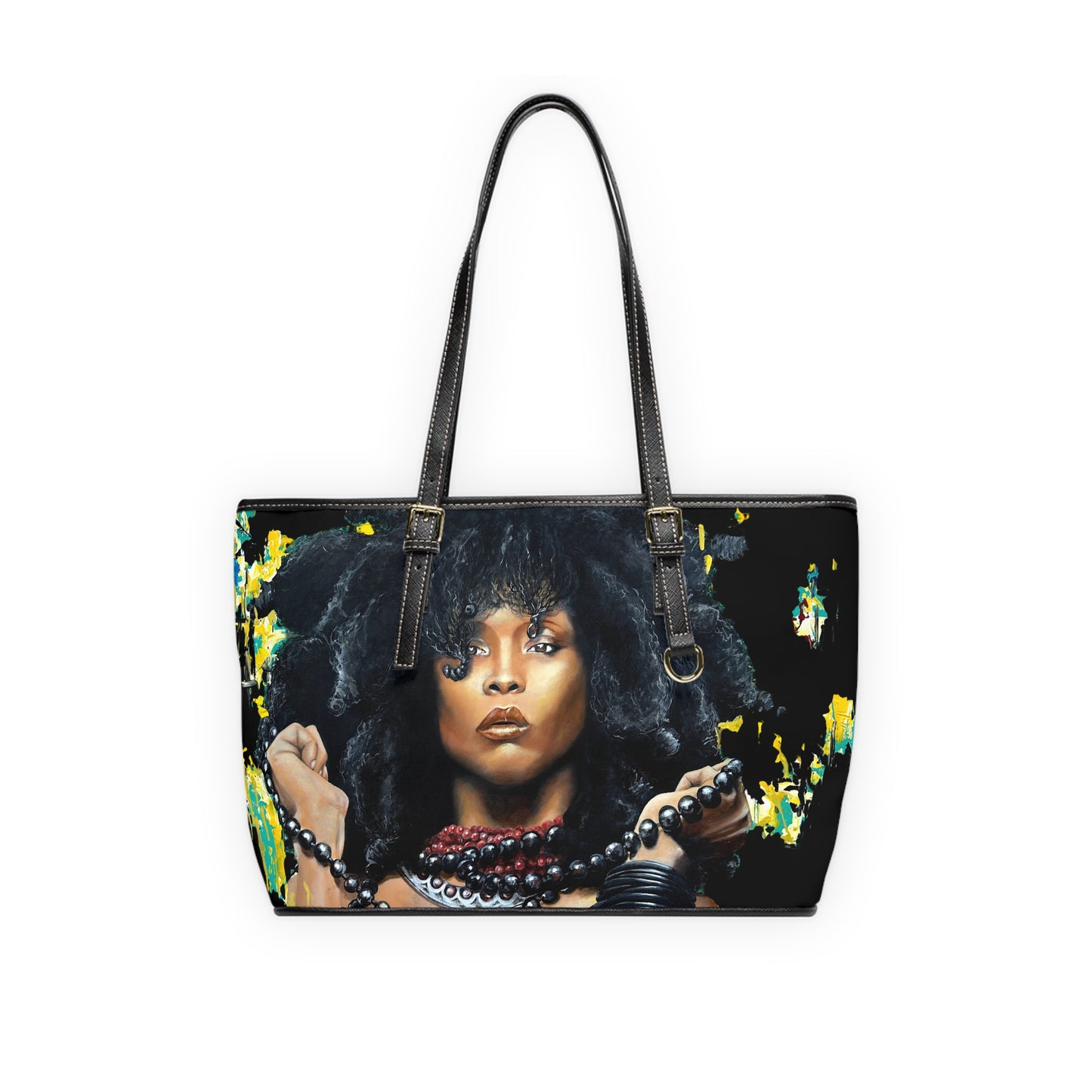 Erykah Badu painted by Lola Buckwald, OG Leather Bag