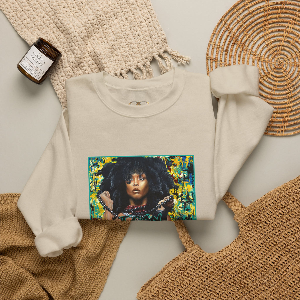 'Put Your Phone Down' OG Sweatshirt with Portrait Art by Lola Buckwald