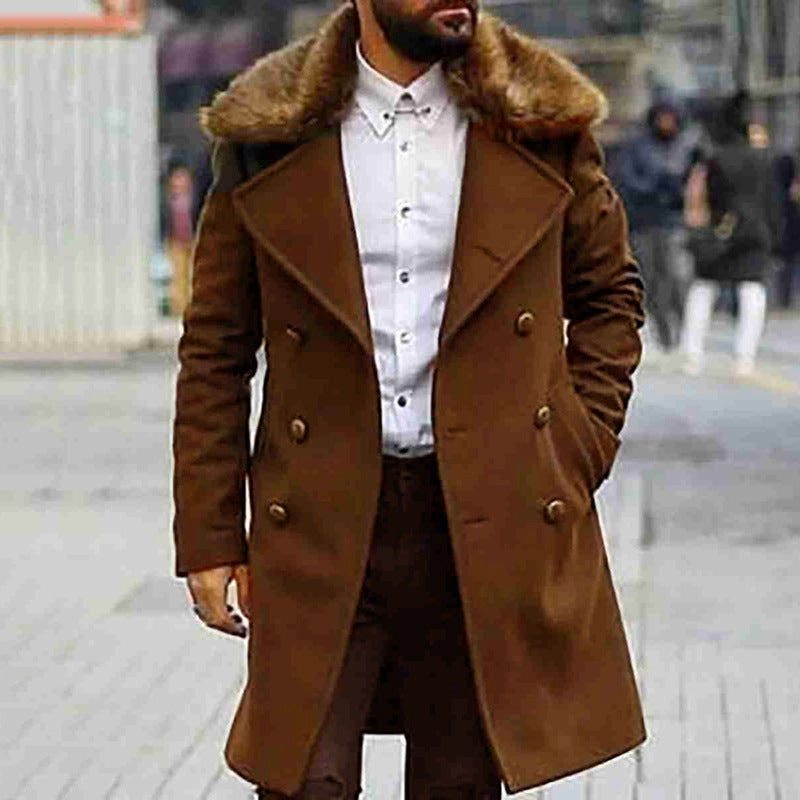 OG Fur Collar Double-breasted Jacket